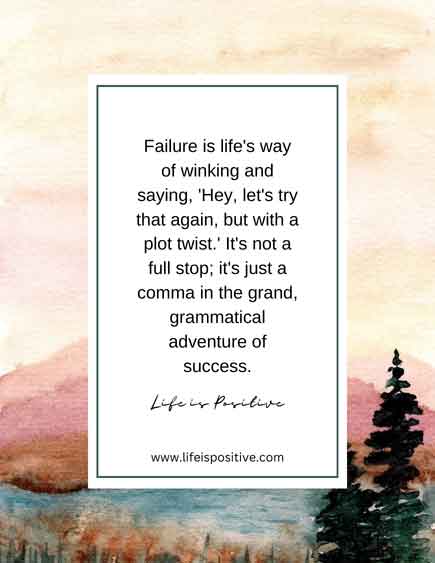 An inspirational quote on a watercolor background suggesting that failure is not the end, but rather a twist in the journey of success, perfectly aligned with your New Year's resolution.