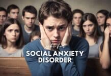 A person looks anxious and overwhelmed, surrounded by a group of people who appear to be staring. The text on the image reads, "jobs for those with SOCIAL ANXIETY DISORDER.